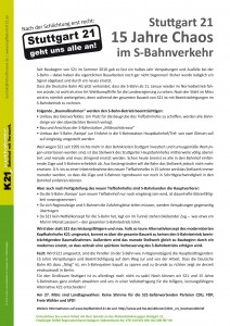 Flyer: S21 - 15 Jahre Chaos im S-Bahnverkehr