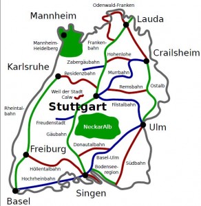 Bahnstrecken in Baden-Württemberg
